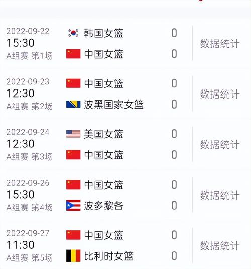 中国女篮今日赛程